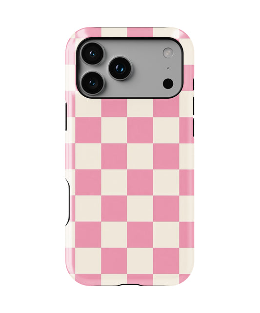 Pink Checker Phone Case.