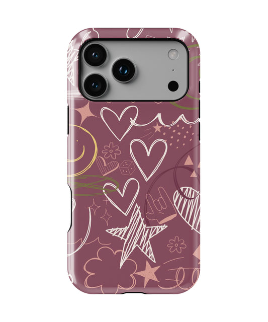 Doodle Hearts Phone Case.