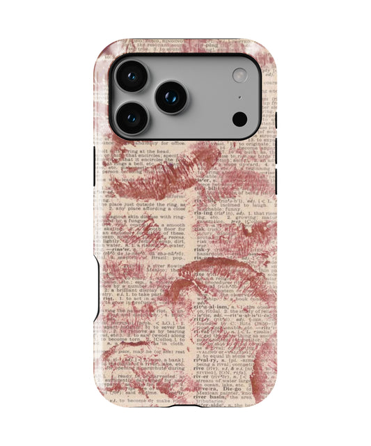 Vintage Kiss Print Phone Case.