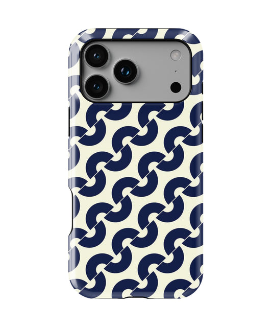 Navy Chain Pattern Phone Case.