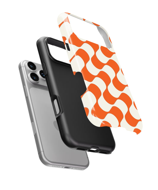Retro Orange Pattern Phone Case.