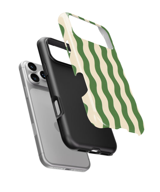 Green Wave Pattern Phone Case.