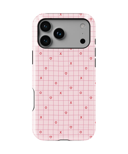 Pink Grid Love Phone Case.